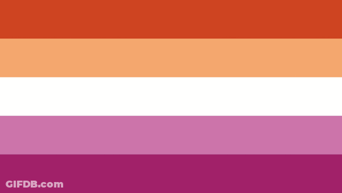 A Lesbian Flag With Red , Orange , White And Purple Stripes On A White Background . GIF