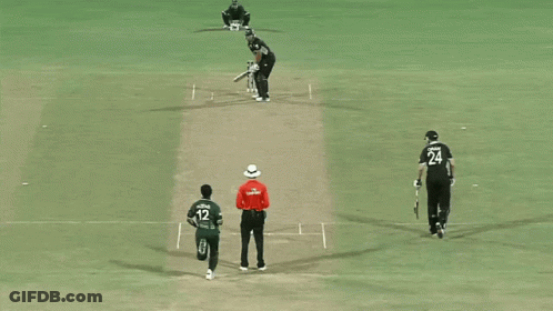 A Lg Ad Is On The Side Of A Cricket Field GIF
