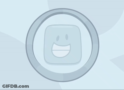 A Life Of An Ice Cube Advertisement With A Smiling Ice Cube On It GIF