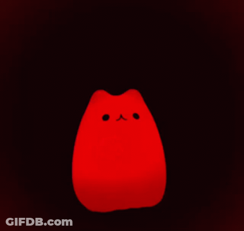 A Light That Looks Like A Cat With A Small Face GIF