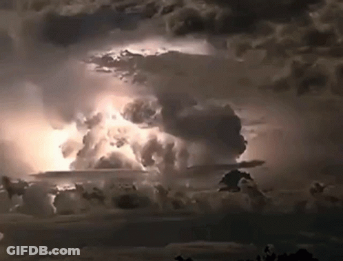 A Lightning Bolt Is Coming Out Of The Clouds GIF