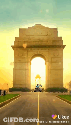 A Likee Id Of Rajatsharma661 Shows A Picture Of The India Gate GIF