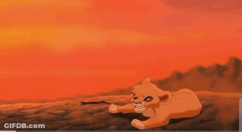 A Lion And A Lioness From The Lion King Are Standing Next To Each Other GIF
