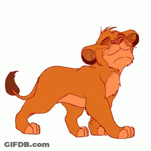 A Lion Cub From The Lion King Is Looking Up At The Sky GIF
