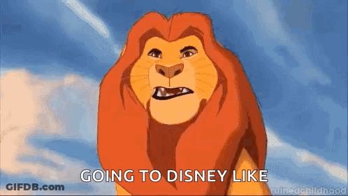 A Lion From The Lion King Is Making A Funny Face And Says `` Going To Disney Like '' . GIF