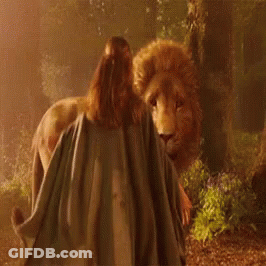A Lion Is Biting A Person 'S Leg In A Dark Forest GIF