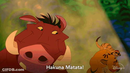 A Lion King Cartoon With Hakuna Matata Written On It GIF