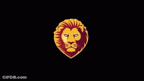 A Lion 'S Head With Its Mouth Open And The Letter L On Its Teeth GIF