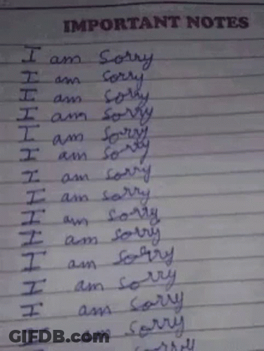 List Of Sorry Words On Paper GIF