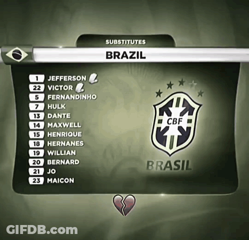 A List Of Substitutes For Brazil Including Jefferson Victor And Hulk GIF