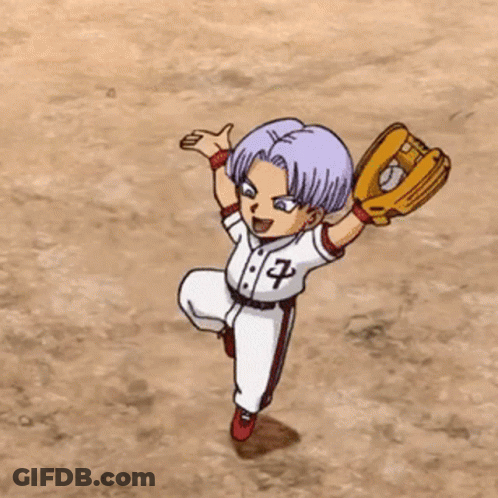 A Little Boy In A Baseball Uniform With A Chinese Symbol On His Shirt GIF