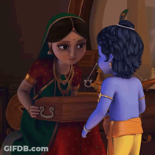 A Little Boy Is Kissing A Woman 'S Cheek In A Cartoon GIF