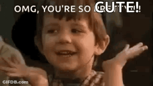 A Little Boy Is Making A Funny Face And Saying `` Omg You 'Re So Cute ! '' GIF