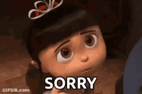 A Little Girl From Despicable Me Is Holding A Piece Of Paper And Saying Sorry . GIF