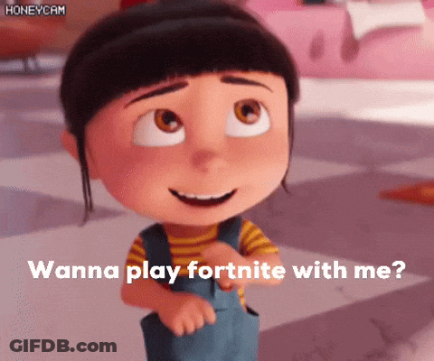Girl From Despicable Me Asking To Play Fortnite GIF