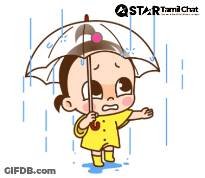 A Little Girl Holding An Umbrella In The Rain GIF