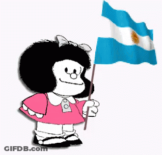 A Little Girl In A Pink Dress Is Holding A Flag GIF