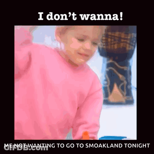 A Little Girl In A Pink Sweater Says I Don 'T Wanna Me Not Wanting To Go To Smoakland Tonight .. GIF