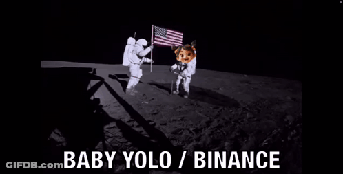 A Little Girl In A Space Suit Is Standing On The Moon Next To An Astronaut . GIF