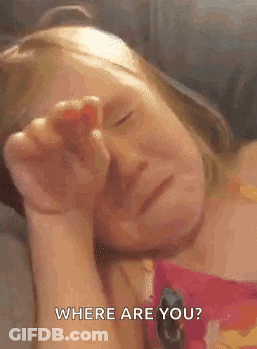 A Little Girl Is Crying And Covering Her Face With Her Hand While Asking Where Are You . GIF