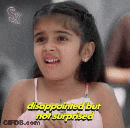 A Little Girl Is Disappointed But Not Surprised In A Pink Dress GIF