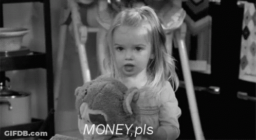 Little Girl Holding Teddy Bear In Black And White GIF