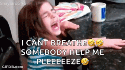 A Little Girl Is Laying On The Floor With Her Mouth Open And Says I Cant Breathe Somebody Help Me Pleeeeze GIF