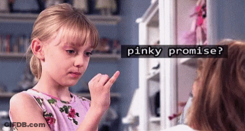 A Little Girl Is Making A Pinky Promise To Another Little Girl . GIF