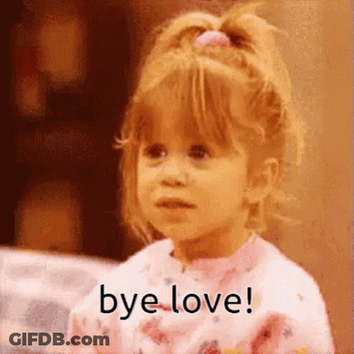 A Little Girl Is Saying Bye Love In A Ponytail . GIF