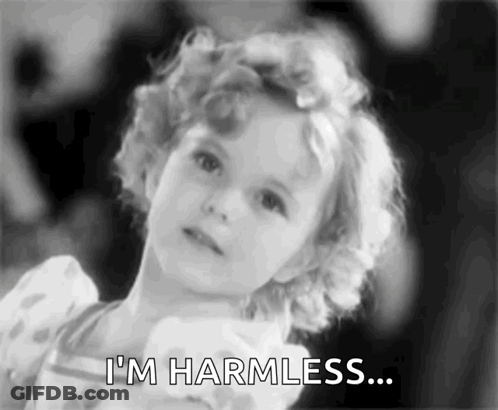 A Little Girl Is Saying I 'M Harmless GIF