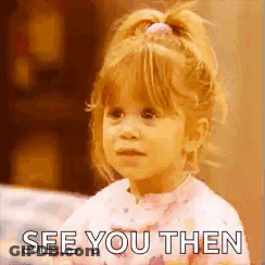 A Little Girl Is Saying `` See You Then '' . GIF