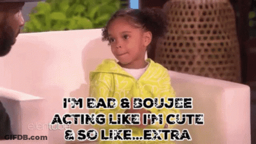 A Little Girl Is Sitting On A Couch Talking To A Man And Says I 'M Bad & Doujee GIF