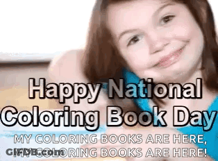 A Little Girl Is Smiling While Talking On A Blue Cell Phone . GIF