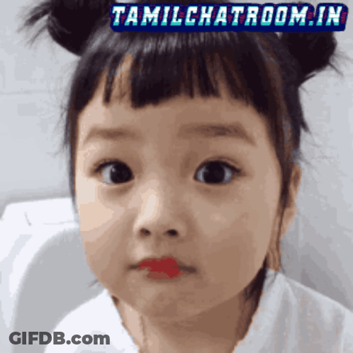 A Little Girl Making A Funny Face With The Words Tamilchatroom.in Behind Her GIF
