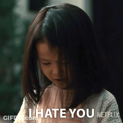 A Little Girl Says I Hate You Netflix On Her Face GIF