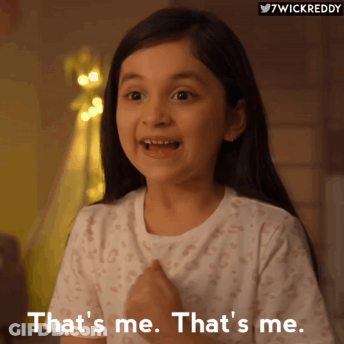 A Little Girl Says " That 'S Me That 'S Me " In A Tweet GIF