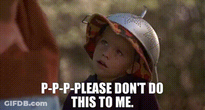 A Little Girl Wearing A Hat And A Strainer On Her Head Is Talking To Someone . GIF