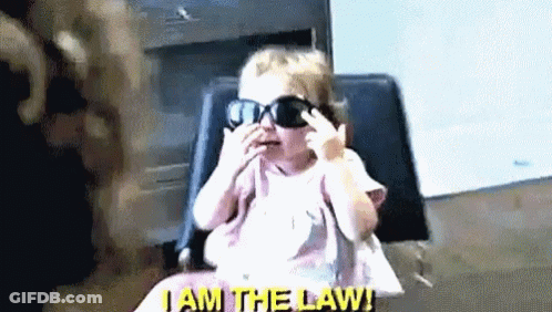 Girl In Sunglasses Saying I Am The Law GIF