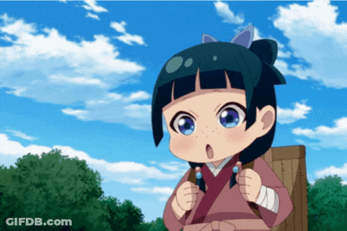 Girl With Bow Standing In Front Of Blue Sky GIF