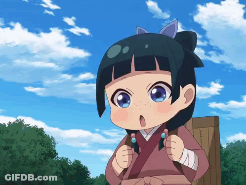 Girl With Bow In Front Of Blue Sky GIF