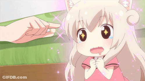 Girl Crying With Cat Ear Holding Cell Phone GIF