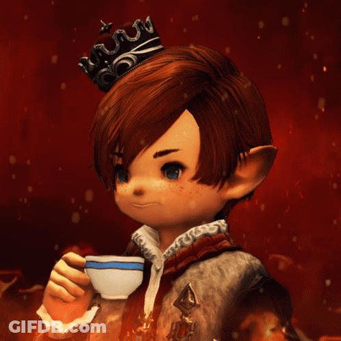A Little Girl With A Crown On Her Head Is Drinking From A Cup GIF