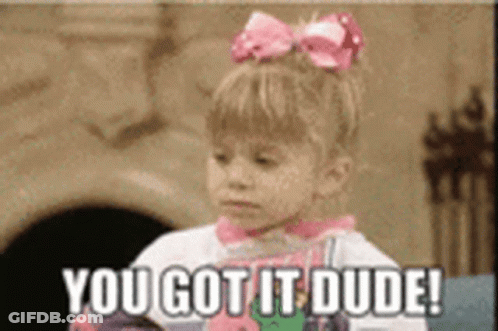 A Little Girl With A Pink Bow On Her Hair Is Saying `` You Got It Dude ! '' GIF