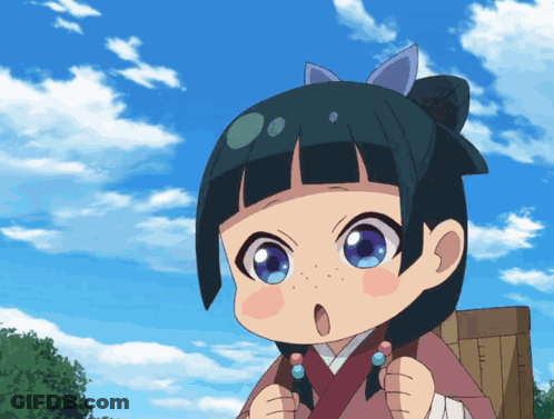 Little Girl With Surprised Expression In Front Of Blue Sky GIF