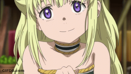 A Little Girl With Blonde Hair And Purple Eyes GIF