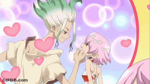 A Little Girl With Pink Hair And Three Stars On Her Head GIF
