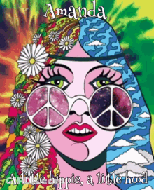 A Little Hippie A Little Hood Is Written On A Poster GIF