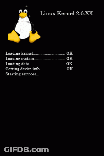 A Loading Screen For Linux Kernel 2.6Xx With A Penguin GIF