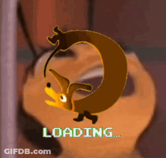 A Loading Screen With A Cartoon Dachshund GIF