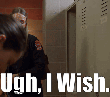A Locker With A Sign That Says ' Ugh I Wish ' On It GIF